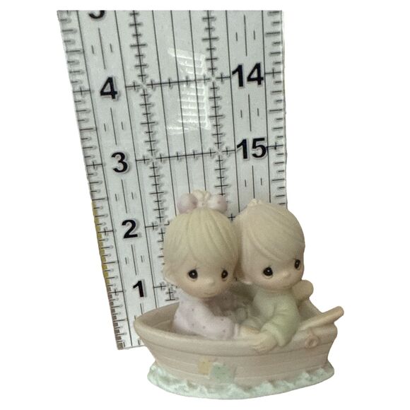 Precious Moments Friends Never Drift Apart 1990 Enesco Boat Figurine 522937 - Picture 5 of 6